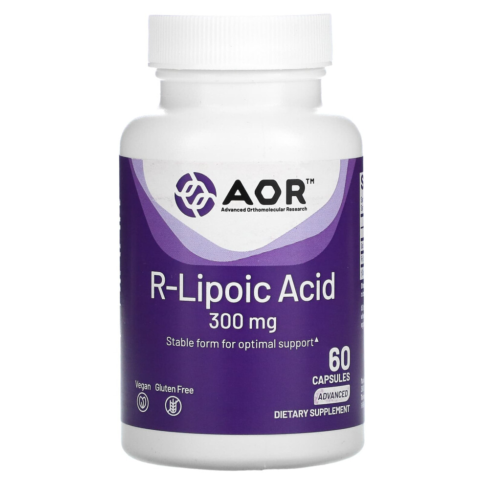 Advanced Orthomolecular Research Aor , R-Lipoic Acid, 300 Mg, 60 Vegetarian Capsules