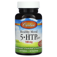 Carlson, Gesunde Stimmung, 5-HTP Elite, Natürliche Himbeere, 100 mg, 120 Tabletten (50 mg pro Tablette)