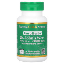 California Gold Nutrition, EuroHerbs, Johanniskraut-Extrakt, Euromed Qualität, 300 mg, 60 vegetarische Kapseln