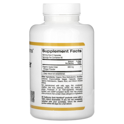 California Gold Nutrition, Apfelessig, 180 Gemüsekapseln 1