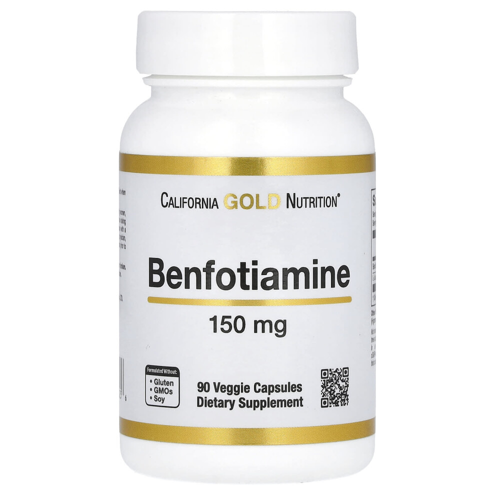 California Gold Nutrition Gold California Nutrition, Benfotiamine, 150 Mg, 90 Veggie Capsules