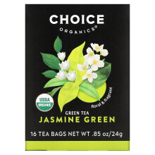 Choice Organic Teas, Thé Vert, Jasmin Vert, 16 Sachets de Thé, 0,85 oz (24 g)
