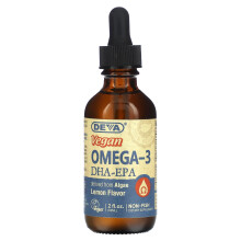 Deva, Veganes Omega-3 DHA-EPA, Zitrone, 2 fl oz (60 ml)