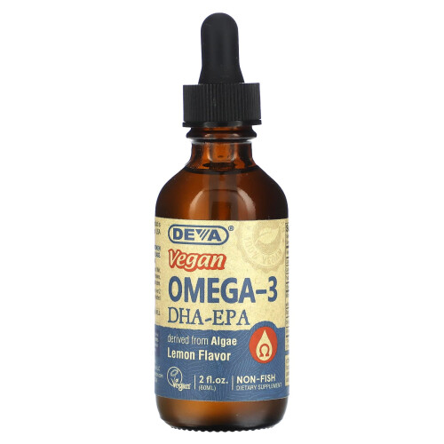 Deva, Veganes Omega-3 DHA-EPA, Zitrone, 2 fl oz (60 ml)