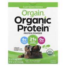 Orgain, Bio-Proteinpulver, pflanzlich, Cremige Schokoladen-Fudge, 1,62 oz (46 g)