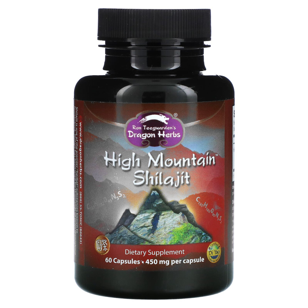 Dragon Herbs , High Mountain Shilajit, 450 Mg, 60 Capsules