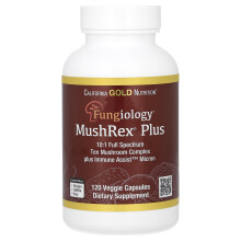 California Gold Nutrition, Fungiology, MushRex Plus, Vollspektrum-Pilzkomplex, Zertifiziert Bio, Immune Assist Micron, 120 Plantcaps