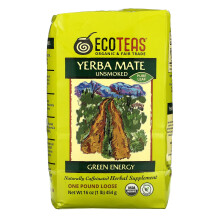 EcoTeas, Maté Pur en Feuilles Vrac, Non Fumé, Énergie Verte, 16 oz (454 g)