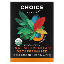 Choice Organic Teas, Thé Noir Décaféiné, English Breakfast, 16 Sachets de Thé, 1,12 oz (32 g)