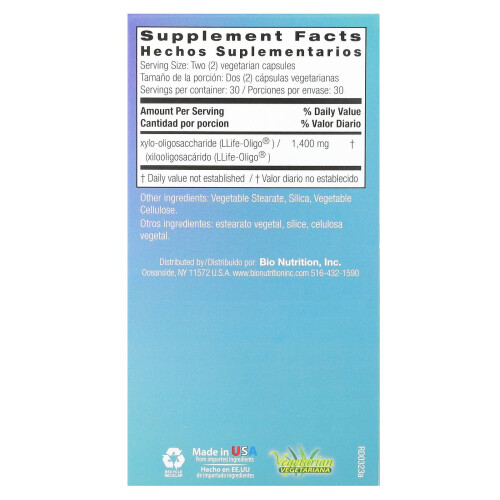 Bio Nutrition, Prébiotique, 60 Gélules Végétariennes 1