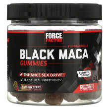 Force Factor, Fundamentals, Schwarze Maca, Passion Berry, 60 Gummis