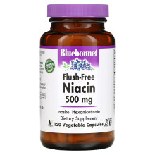 Bluebonnet Nutrition, Flush-Freies Niacin, 500 mg, 120 Vegetarische Kapseln