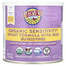 Earth's Best, Lait Infantile Bio Sensibilité avec Fer, 21 oz (595 g)