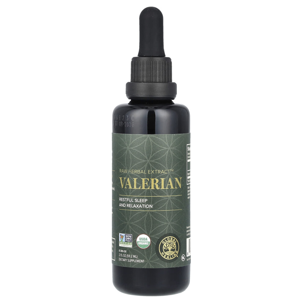 Global Healing , Raw Herbal Extract, Valerian, 2 Fl Oz (59.2 Ml)