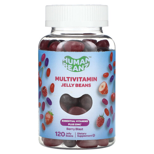 Human Beanz, Jelly Beans Multivitaminés, Berry Blast, 120 Jelly Beans