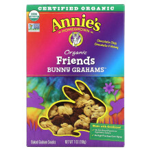 Annie's Homegrown, Bio Friends Gebackene Bunny Graham Snacks, Schokoladenstückchen, Schokolade & Honig, 7 Unzen (198 g)