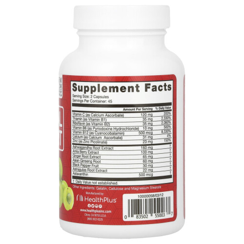 Health Plus, Adrenal Support, 90 Capsules 1