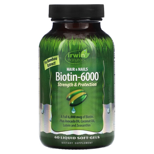 Irwin Naturals, Biotin-6000, 60 Flüssig-Weichkapseln