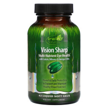 Irwin Naturals, Vision Nette, Santé Oculaire Multi-Nutriments, 42 Gélules Molles Liquides