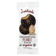 Justin's Nut Butter, Bio-Zartbitterschokolade Knusprige Erdnussbutter-Cups, 2 Stück, 1,32 Unzen (37 g)