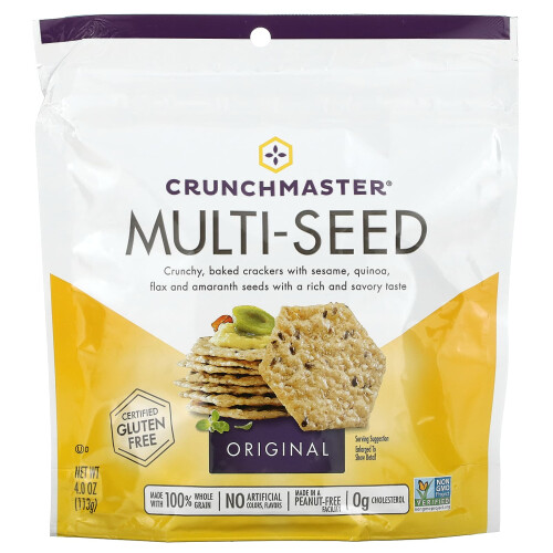 Crunchmaster, Multi-Seed, Crunchy Baked Rice Crackers, Original, 4 oz (113 g)