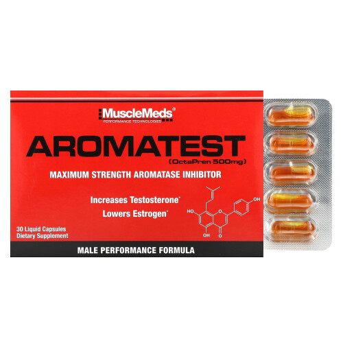 MuscleMeds, Aromatest, 500 mg, 30 Liquid Capsules