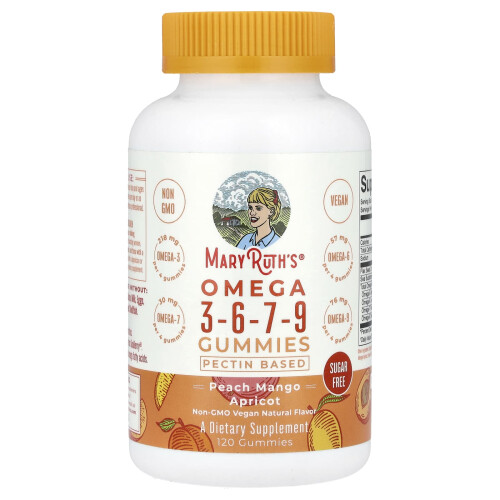 MaryRuth's, Omega 3-6-7-9 Gummis, Pfirsich Mango Aprikose, 120 Gummis