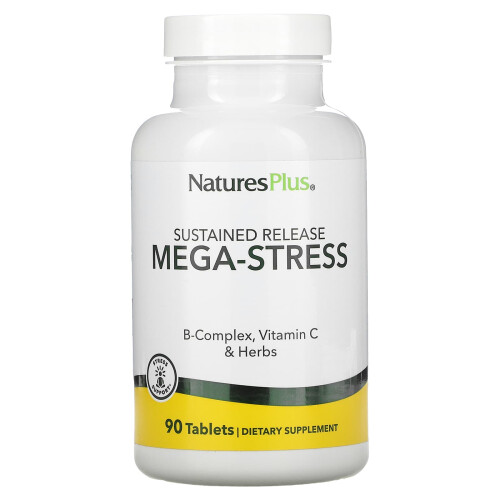 NaturesPlus, Mega-Stress, Retardiert, 90 Tabletten