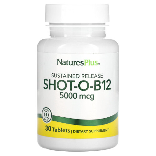 NaturesPlus, Shot-O-B12, 5000 mcg, 30 Tabletten