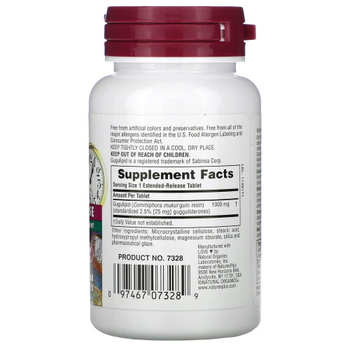 NaturesPlus, Herbal Actives, Gugulipid, Extended Release, 1,000 mg, 30 Vegetarian Tablets 1