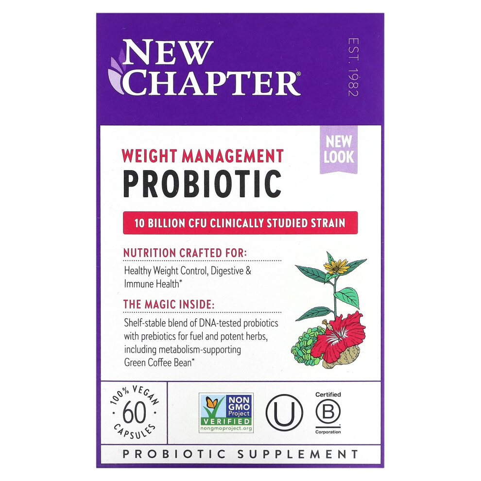 New Chapter, Weight Management Probiotic, 10 Billion CFU, 60 Vegan Capsules