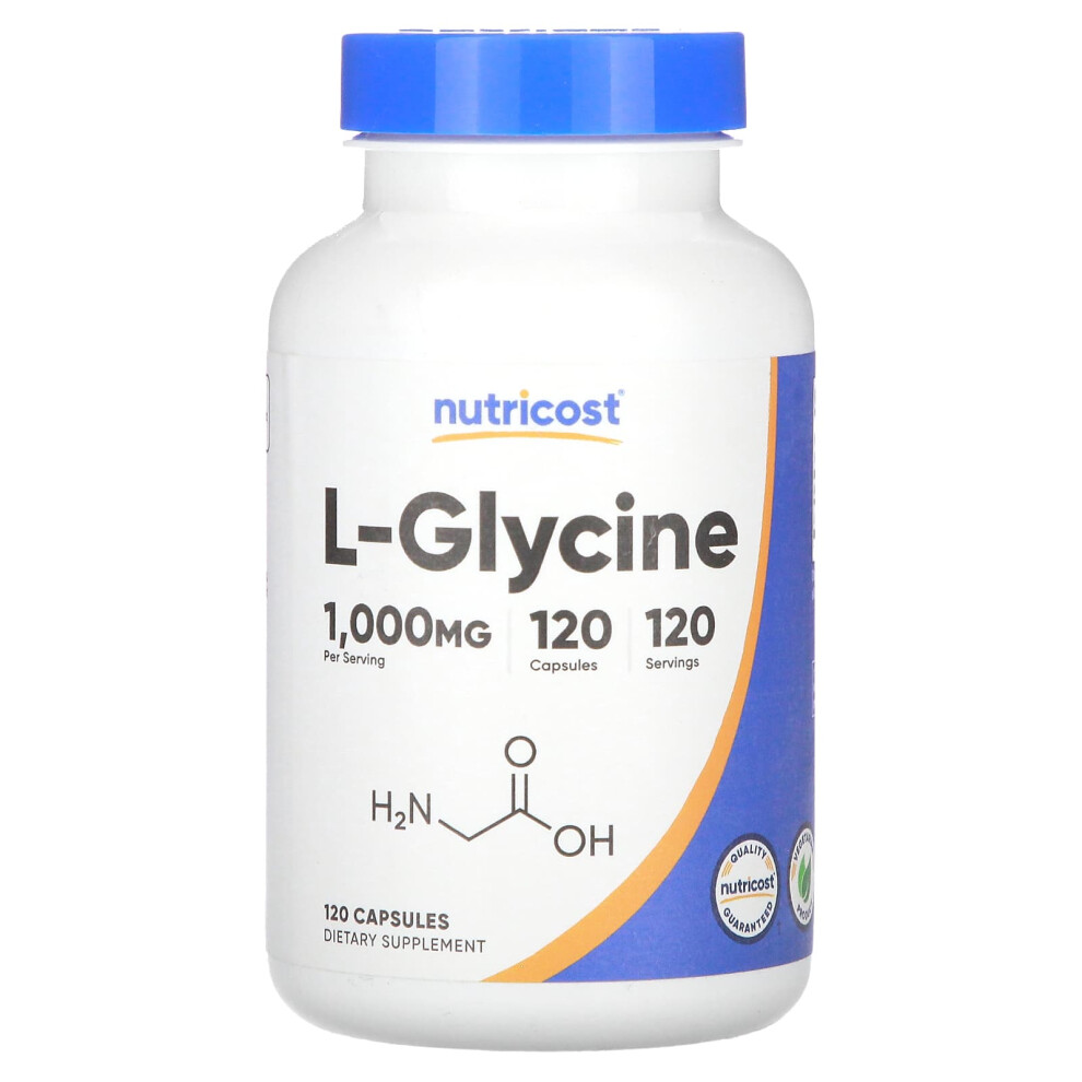 Nutricost , L-Glycine, 1,000 Mg, 120 Capsules
