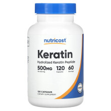 Nutricost, Kératine, 500 mg, 120 Gélules (250 mg par Gélule)