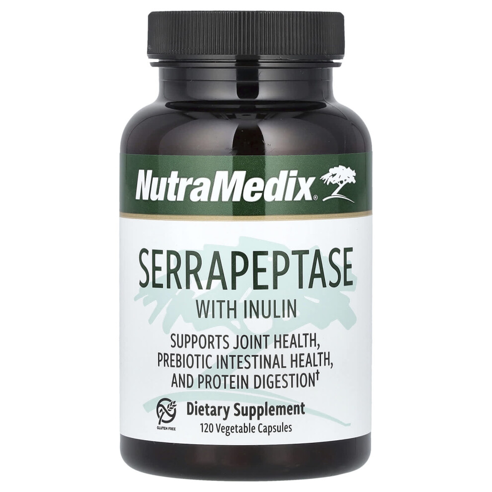 Nutramedix , Serrapeptase With Inulin, 120 Vegetable Capsules