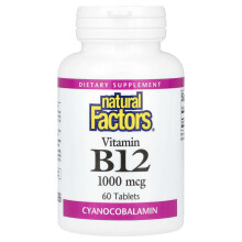 Natural Factors, Vitamin B12, 1.000 mcg, 60 Tabletten
