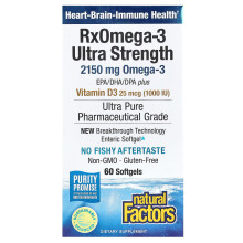 Natural Factors, RxOmega-3 Ultra Stärke mit Vitamin D3, 60 Weichkapseln