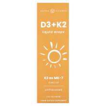 NutraChamps, D3 + K2 Flüssigtropfen, ohne Geschmack, 2 fl oz (60 ml)