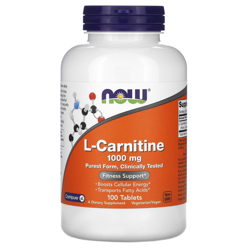 Now Foods , L-Carnitine, 1000 Mg, 100 Tablets