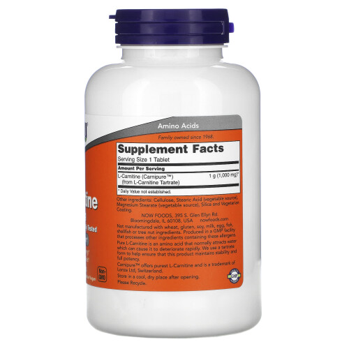 NOW Foods NOW Foods, L-Carnitin, 1000 mg, 100 Tabletten 1