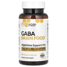 Natural Stacks, Gaba Gehirnnahrung, 60 Vegane Kapseln