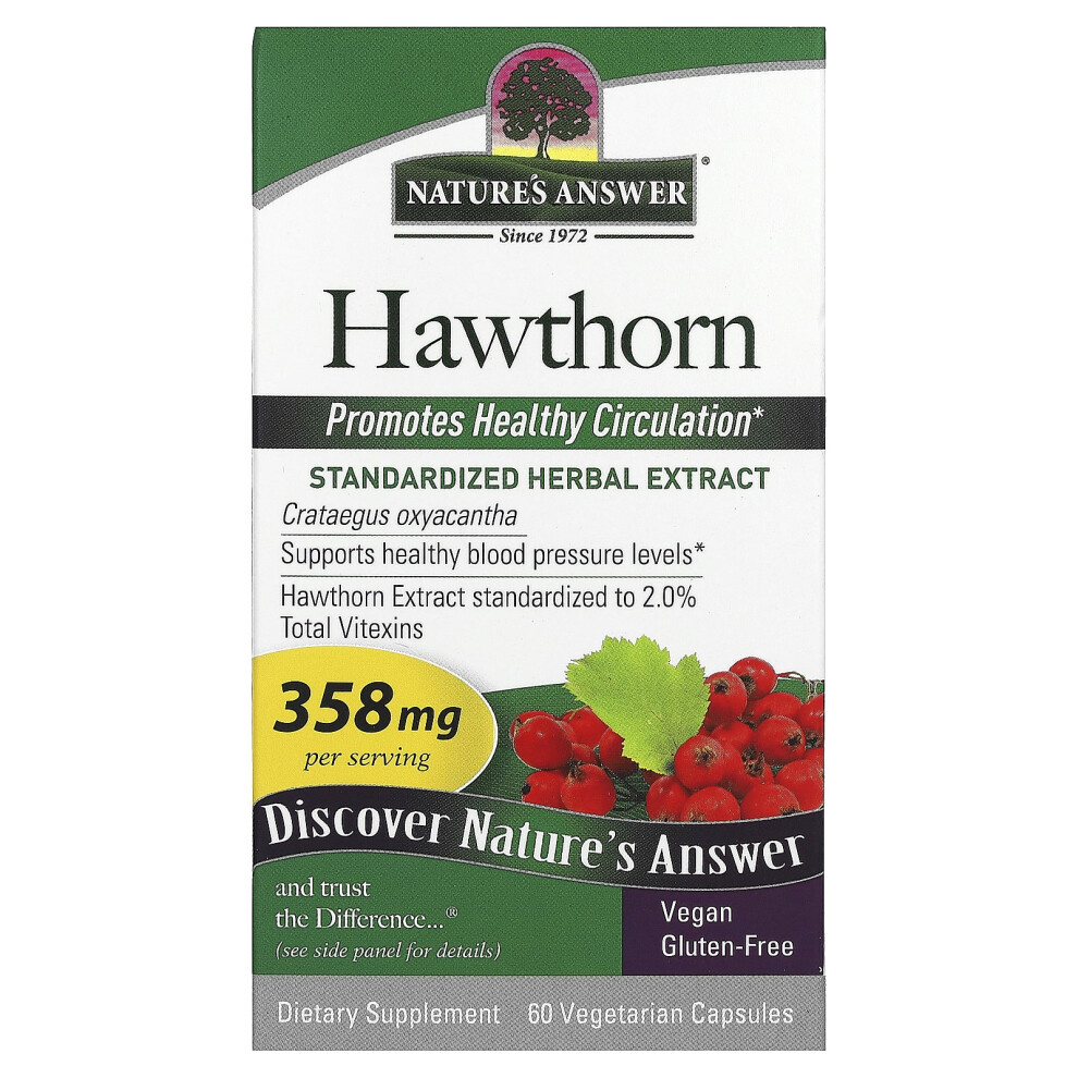 Nature's Answer , Hawthorn, 358 Mg, 60 Vegetarian Capsules