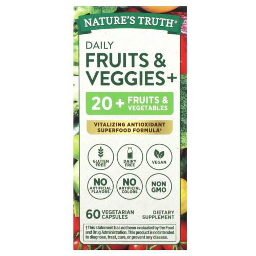 Nature's Truth, Tägliches Obst & Gemüse +, 60 Vegetarische Kapseln