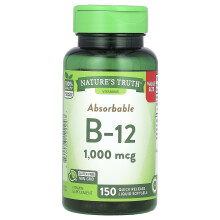 Nature's Truth, Absorbierbares B-12, 1.000 mcg, 150 Schnell Freisetzende Flüssig-Weichkapseln