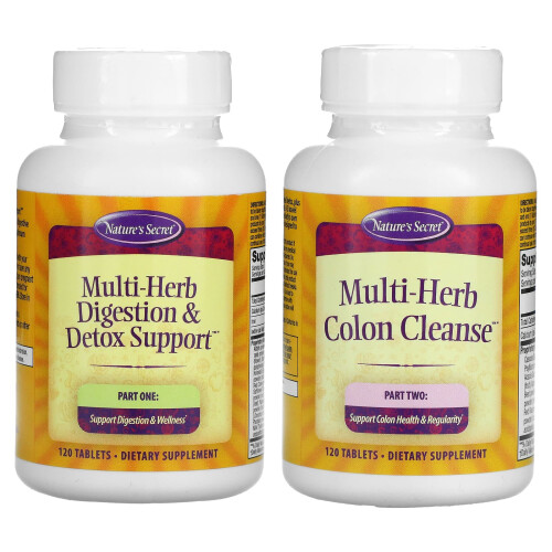 Nature's Secret, Ultimate Cleanse, 2 Part Total-Body Program, 2 Bottles, 120 Tablets Each 1
