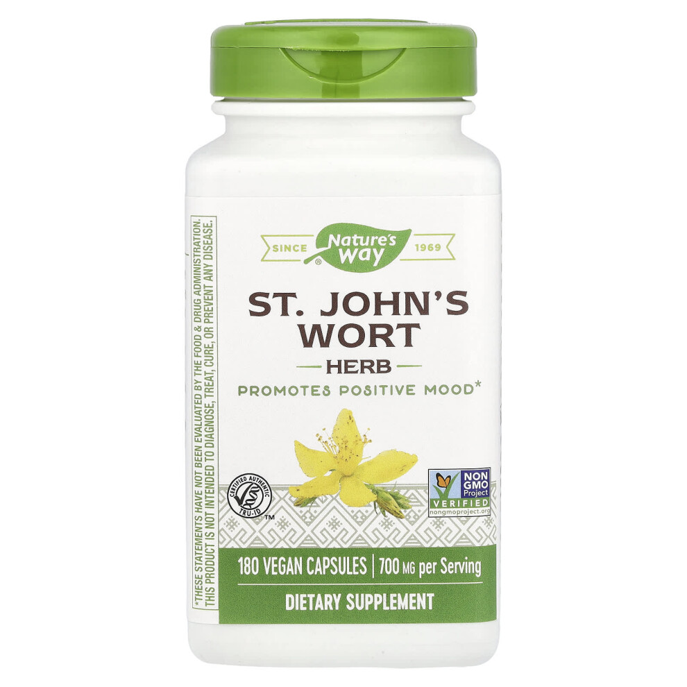 Nature's Way , St. John's Wort Herb, 700 Mg, 180 Vegan Capsules (350 Mg Per Capsule)