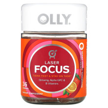 OLLY, Laser Focus Gummis, Beerig-würzige Mandarine, 36 Gummis