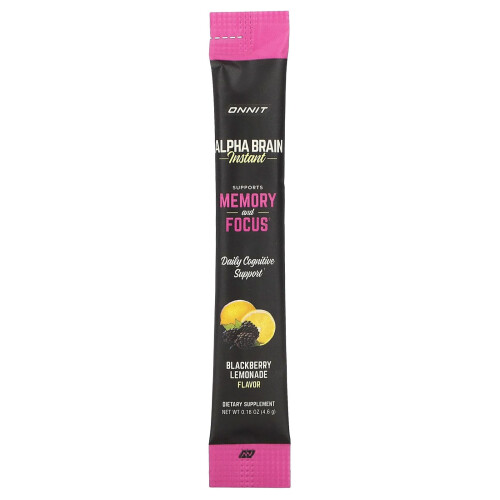 Onnit, AlphaBRAIN Instant, Memory & Focus, Blackberry Lemonade , 30 Packets, 0.16 oz (4.6 g) Each 2