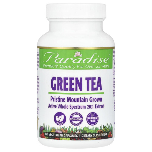Paradise Herbs, Grüntee, 120 Vegetarische Kapseln