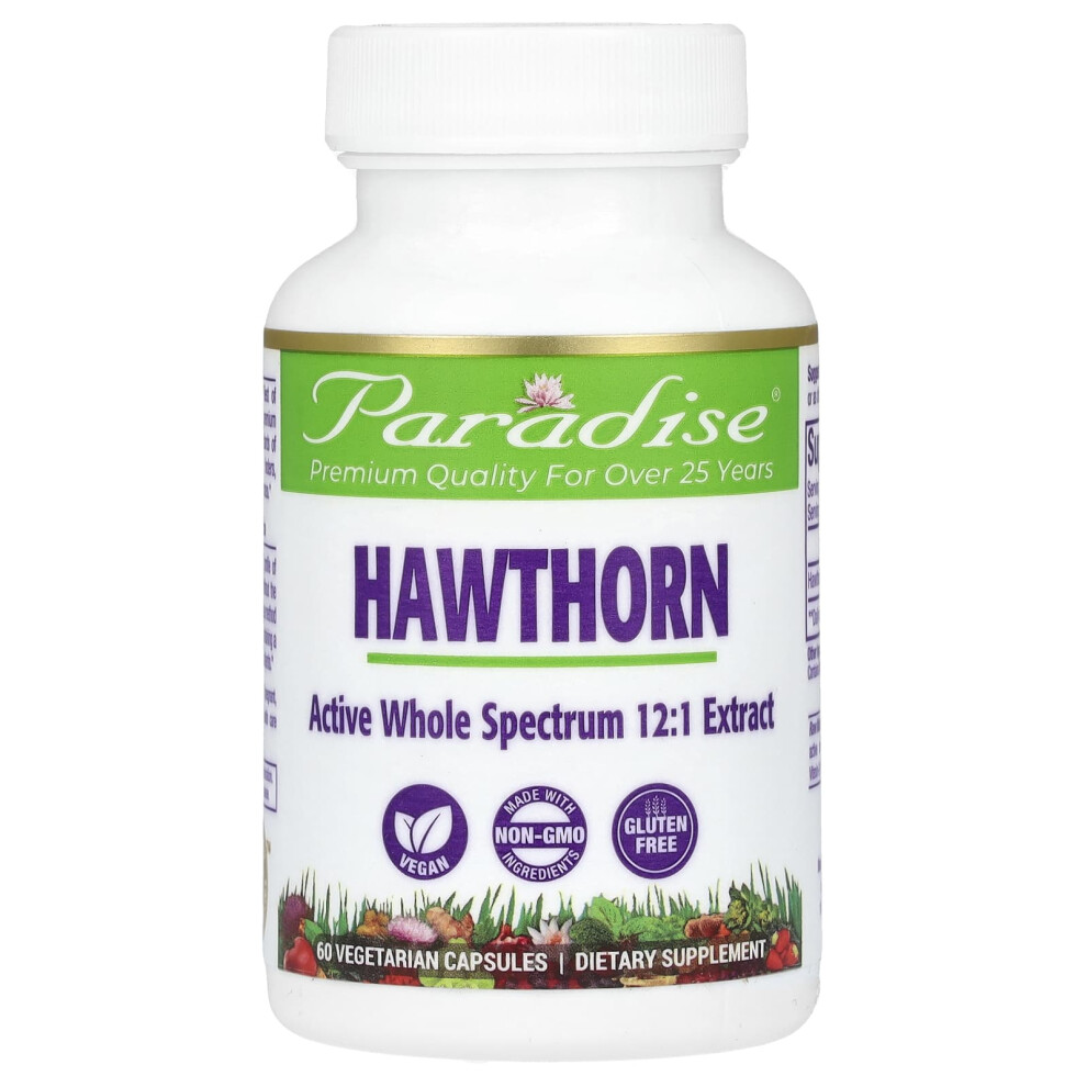 Paradise Herbs , Hawthorn, 60 Vegetarian Capsules