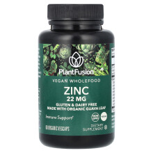 PlantFusion, Veganes Vollwertnahrung, Zink, 22 mg, 60 Organische Vegcaps